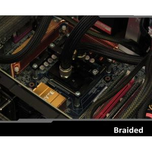 Black And Yellow Flexible PET Expandable Braided Sleeving Abrasion Resistant