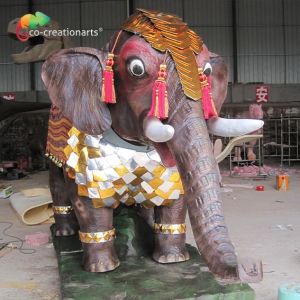 CE Custom Made Animatronics Elephant Children Ride Interactive Equipment