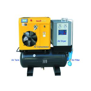 10hp Combined Screw Air Compressor 1m3/Min With Air Dryer Air Tank And Line