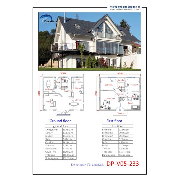 Green Modular Homes/Steel Prefabricated Villa Construction With Insulation Material In Standard