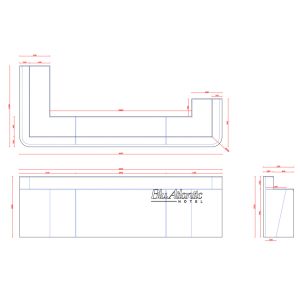 Modern 2 People Artificial Stone Reception Desk With Joint Invisible
