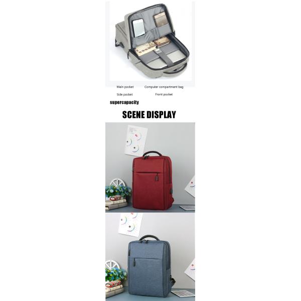 Travel Men Computer Bag Polyester Casual Geometric USB Laptop Backpack
