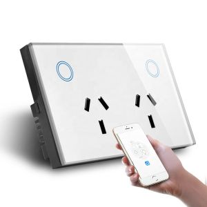 AU/US Standard Smart Wall Socket Outlet With Glass Panel Touch Power Point SAA