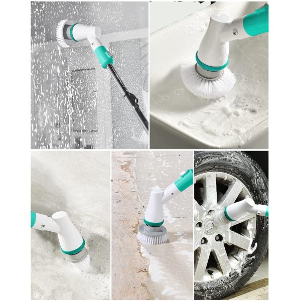 Eletalker Electric Spin Scrubber Cordless With 3 Brush Heads Quick Charge