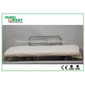 Single Use Non Woven Disposable Bed Sheets with Round Elastic Rubber , White /