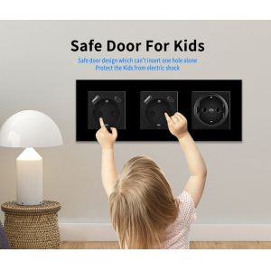 228 X 86 X 35mm Electrical Wall Socket CE Internet Wall Socket L N GND Wiring