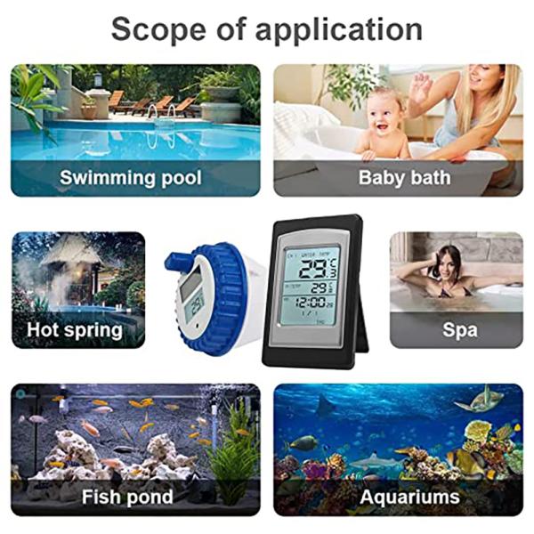 2xAAA 1.5V Battery Powered Floating Pool Thermometer For Accurate Temperature Reading