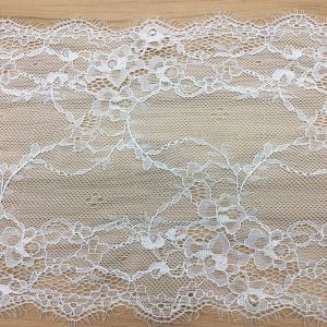 China 20 cm Underwear Strench Lace Border Eyelash lace edge with ivory black color in stock on sale
