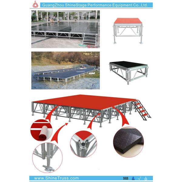 Assembly Aluminum Red Portable Stage Platform For Outdoor Performance