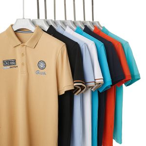 High Elasticity Breathable Custom Polo Shirts With Embroidery Logo for Men's