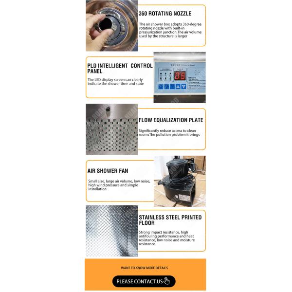 Pharmacies Purified Electronical Interlock Cleanroom Air Shower