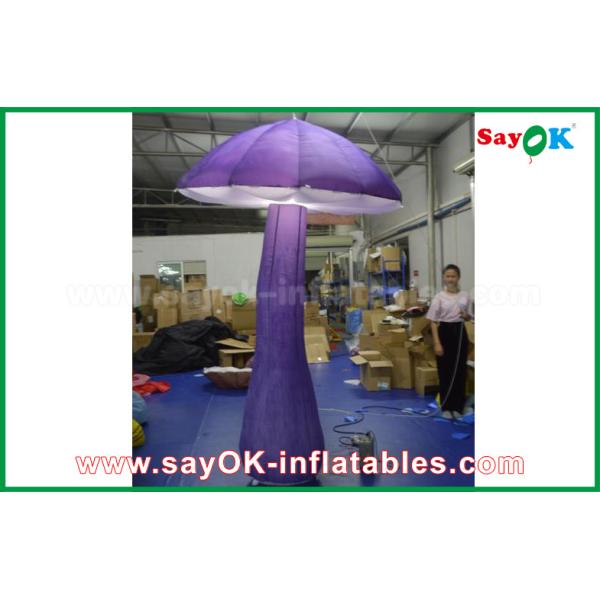 2M Purple Inflatable Mushroom Lighting Decoration For Holiday / Stage