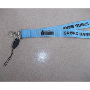 Cheap flat polyester lanyard with phone string, polyester mobile phone hanging