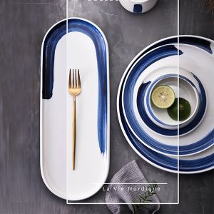 Wholesale Lightweight 41cm Oval Platter Ceramic Stoneware Dinnerware Sets from china suppliers