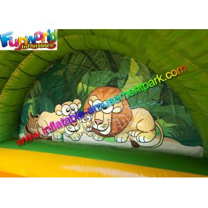 Kids Commercial Inflatable Slide , Jungle Tree Inflatable Cartoon Dry Slides