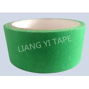 Green Heat Resistant Insulation Tape , Crepe Paper Automotive Adhesive Tape