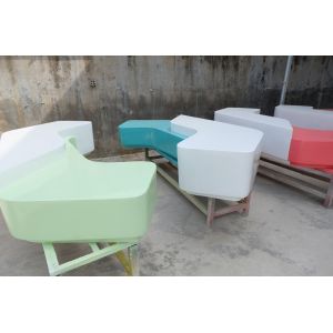 Wholesale Hotel mall deco square shape multi-color fiberglass chair statue as functional furniture from china suppliers