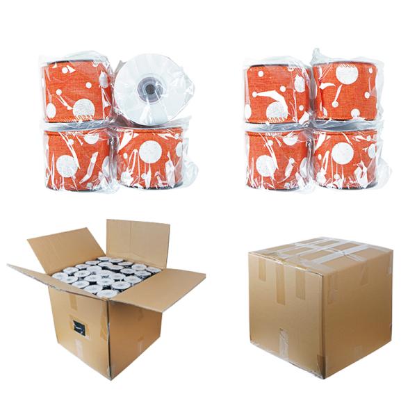 Customized Polyester Wired Edge Ribbon Roll for Christmas Crafts Polyester Material