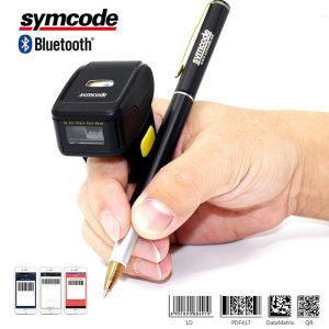 Handheld Mini Wireless Barcode Scanner / Bluetooth Ring Scanner Portable Reader