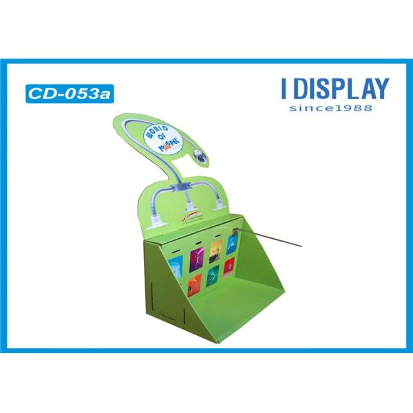 Green Hard Folding Cardboard Counter Display Units / Custom Cardboard Display