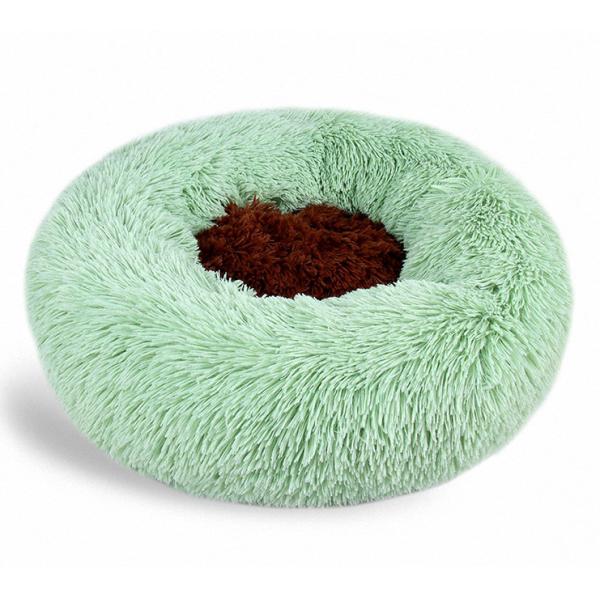 round fluffy dog bed