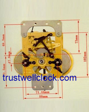 31 day movement for wall clocks and floor clocks, 7 day cable driven movement