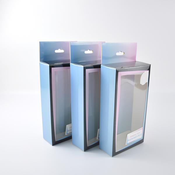 Custom Cosmetic Packaging Boxes Makeup Brush Packaging Luxury with Clear Window Hook