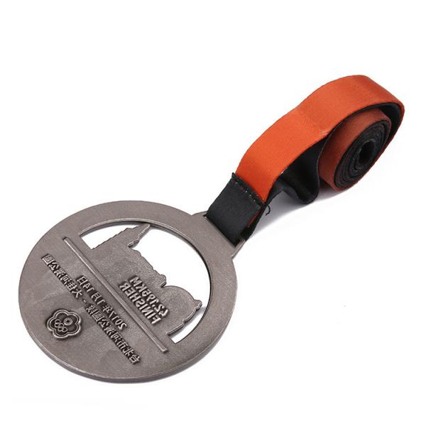 Custom Logo Marathon Running Medal Colorful Ribbon Zinc Alloy