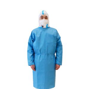 China Blue Sms Medical Isolation Gown Non - Sterile Infection Control on sale