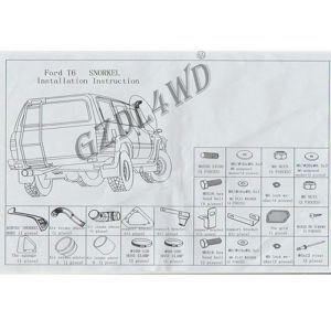 Black Air Intake Snorkel For Ford Ranger T6 2008 2009 2010 2011 Onwards Diesel