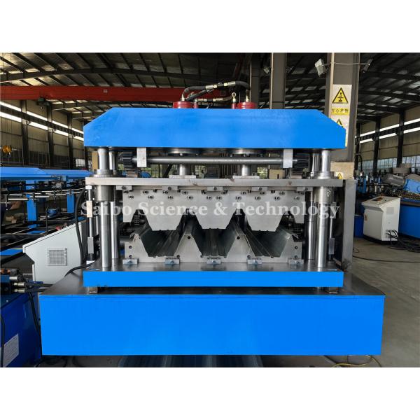 22KW X 2 Floor Deck Roll Forming Machine Chains Drive Guide Rail Structure