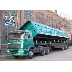 3 Axle 40T Container Flat Side Rollover Semi Dump Trailers / Side Dump Trailer