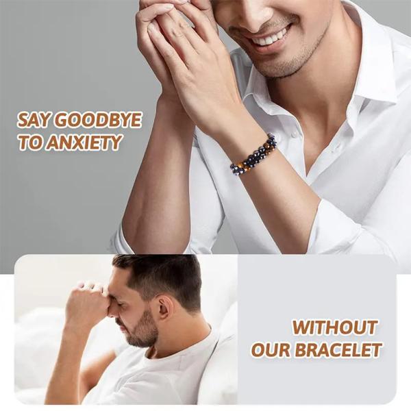 Adjustable Double Layer Handmade Triple Stone Braided Rope Healing Bracelet