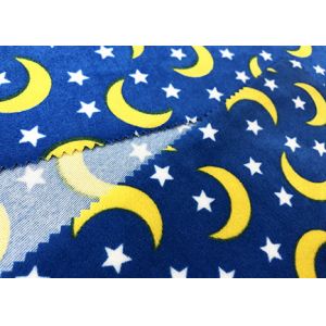 140GSM Cotton Velvet Fabric Water Printing For Home Textile Moons Stars Pattern