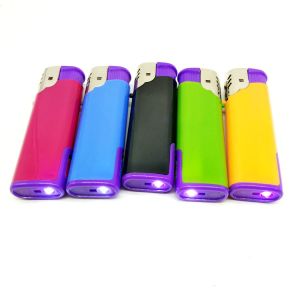 Customized Request Electronic Disposable Windproof Lighter with LED From