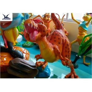 China Fiberglass Resin Cartoon Dinosaur Lawn Ornament For Educational School Display on sale