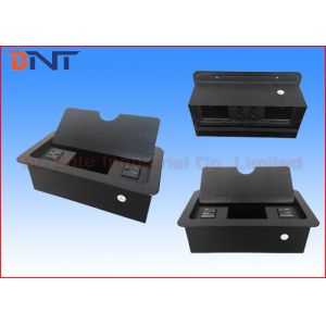 Double Power Pulling Table Cable Cubby For Conference Desktop AV Solutions