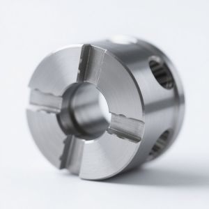 Custom CNC Turned Steel Components Silver Finish For Industrial