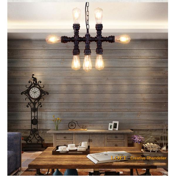 Loft Industrial Style Retro Water Pipe Chandelier Restaurant Aisle Coffee Shop Iron pendant lamp(WH-VP-222)