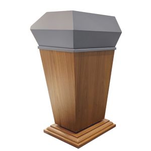 Support customization Modern Lectern Wood Panel Steel Plastic Materials Stage