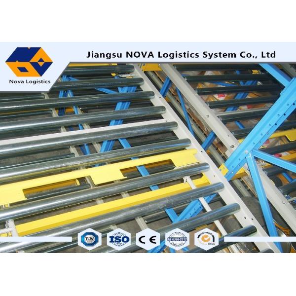 Metal Storage Roller Pallet Racking High Density For Supermarket Warehouse