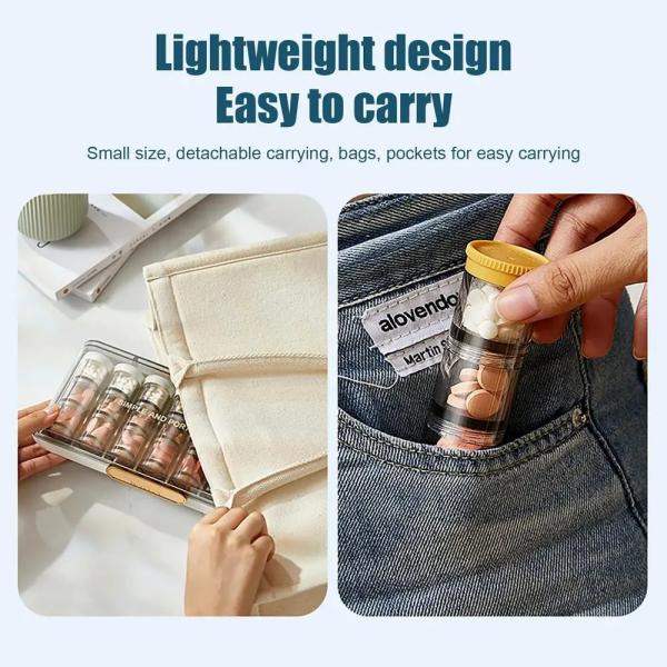 Plastic Pill Box Organizer Portable Tablet Case Eco Friendly Weekly Pill Organizer