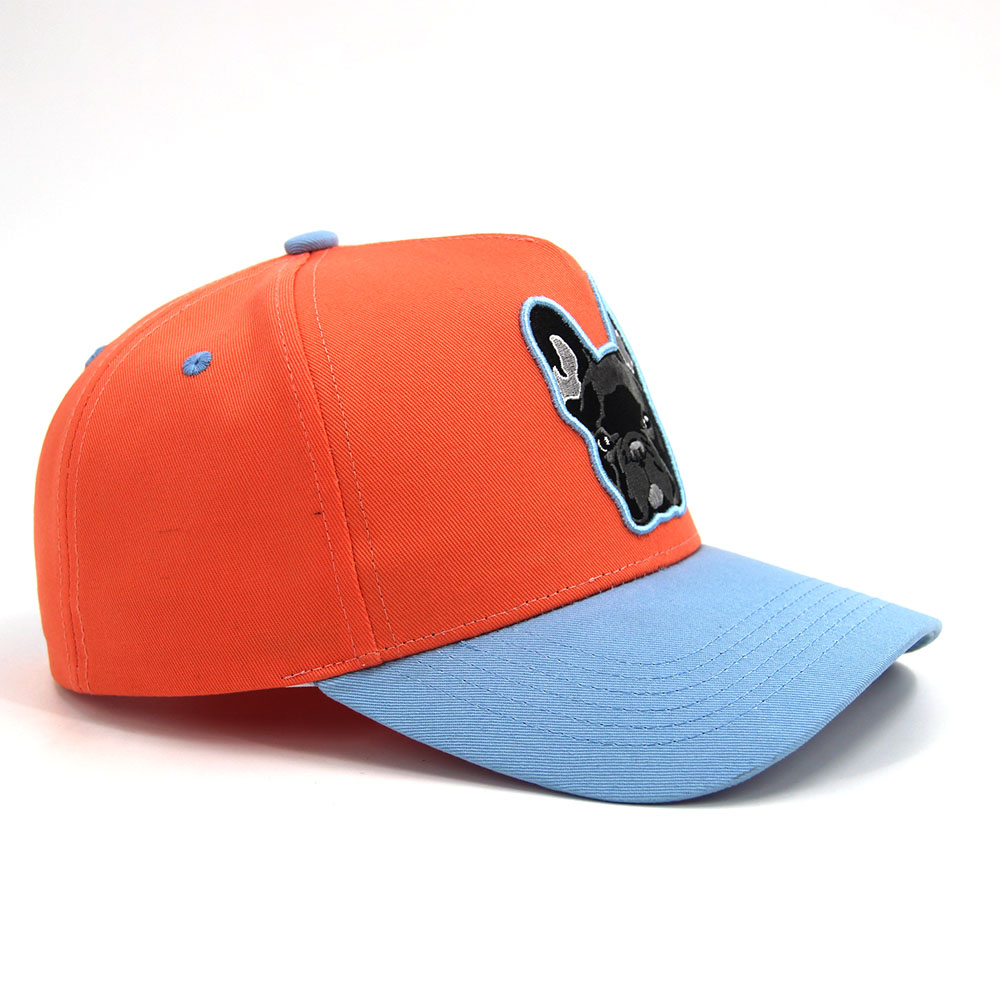 Flat Brim Baseball Hat Two tone Customize Embroidered 5 panel Mid Profile 3D Patch Embroidered Custom Cotton Sport