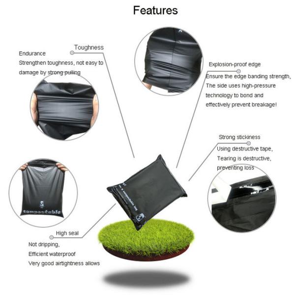 Black Cornstarch 100 Compostable Mailer , 10 * 13 Inch Biodegradable Postage Bags