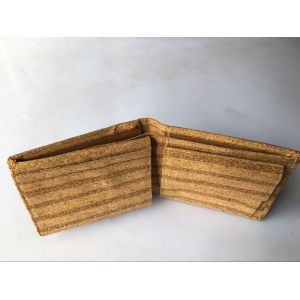 New style Bifold men gender slim cork wallet 11x9cm with pocket coin and card