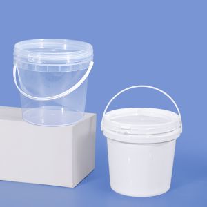 UMETASS 2L Food Grade Clear Plastic Bucket with Printed Lids and Pastic Handle