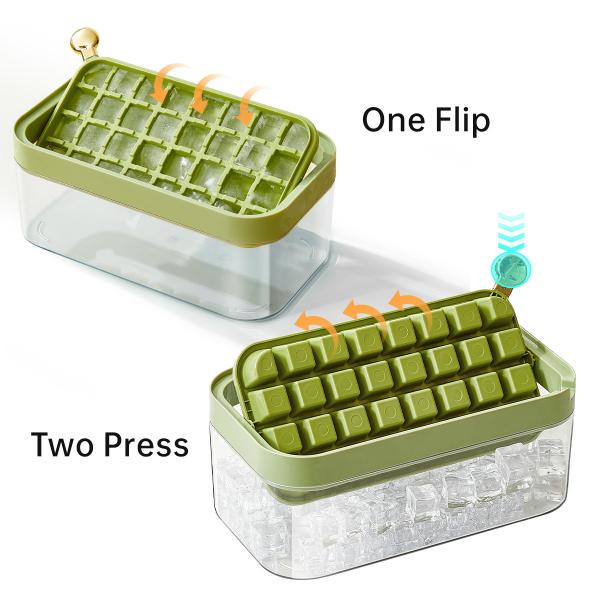 Quality Fridge Multilayer Stackable Ice Cube Trays 32 Grids Flip Out Custom Ice Cube Molds for sale