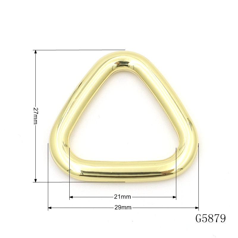 21mm Webbing D Ring Gold Plated Dog Harness D Ring Triangle