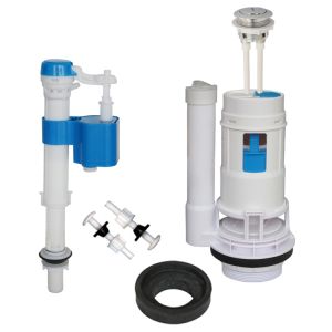 Flush Valve 3&quot; Outlet Fill Valve Plus Push Button Toilet Repair Kits From