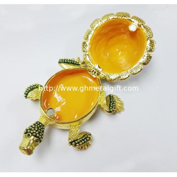 Custom Turtle shape zinc alloy gift jewelry boxes turtle trinket box jewelry box